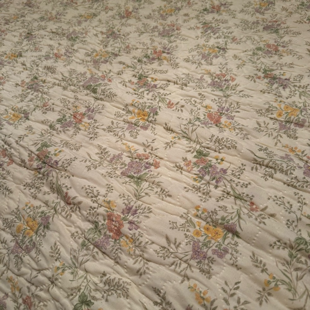 Vintage 60s 70s Cannon Floral Bedspread Floral ~ QUEEN - Picture 7 of 8